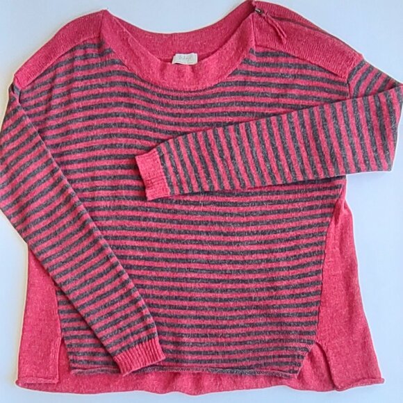 Wrap London Sweaters - Wrap London Luxurious Soft Alpaca Sweater Striped Neck Zip Relaxed Fit Large